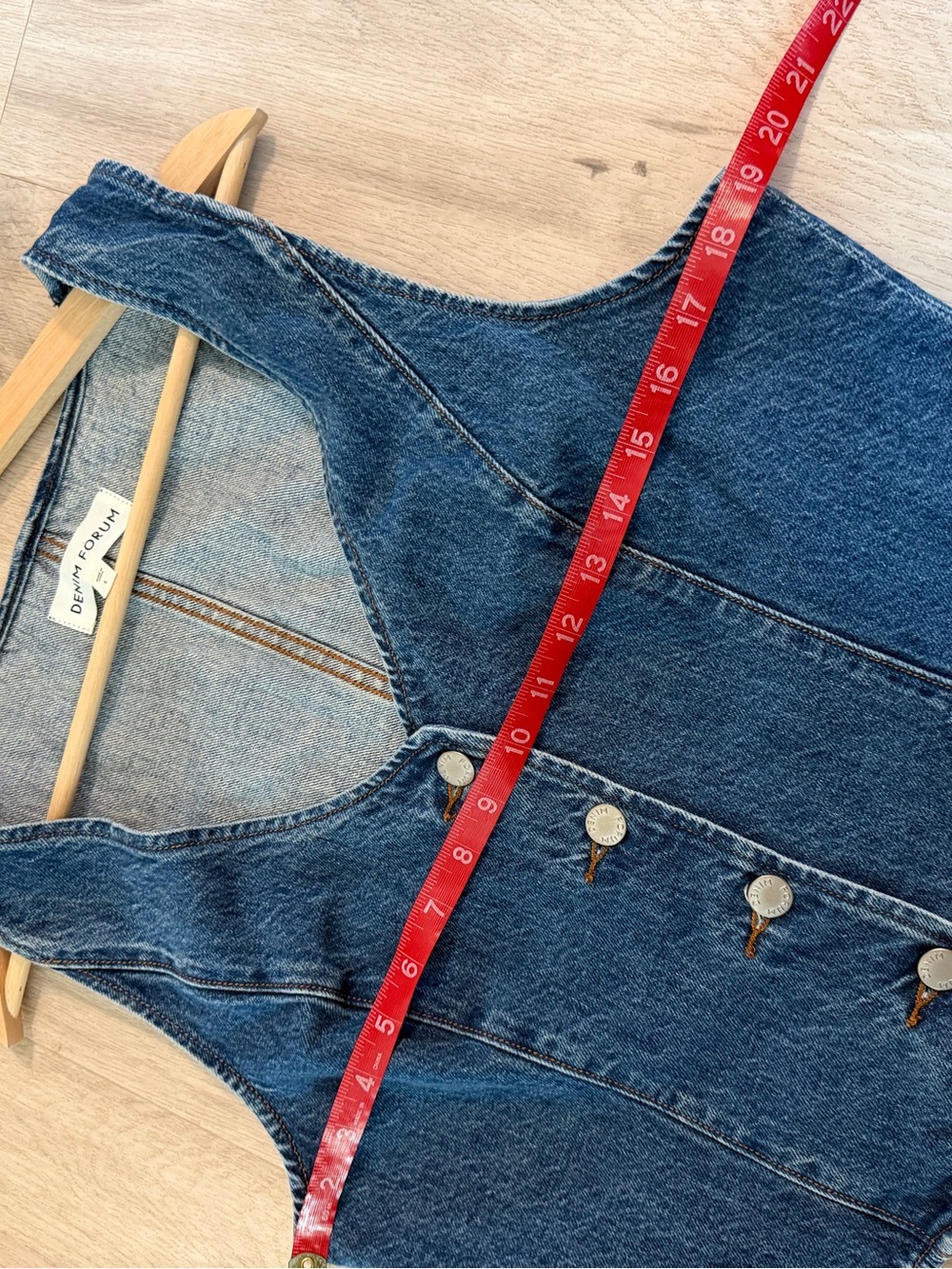 Women's Dark Blue Denim Button Vest size Large - Picture 5 of 7
